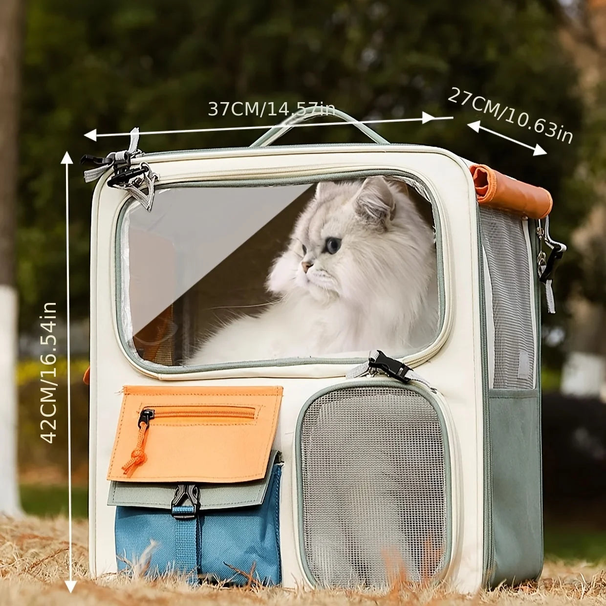 Breathable Pet Cat Carrier Backpack Colorful Pet Carrier Transport Travel Bag Expandable Large Capacity Creative for Cats Dogs