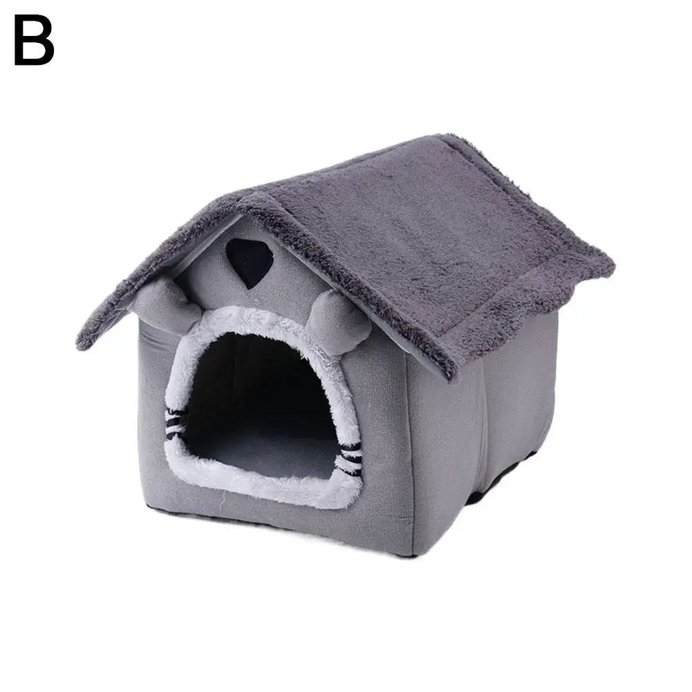 Cat Dog House Nest Winter Warm Pet Bed Small For Dogs Cats All Season Removable Washable Pet Nest Waterproof Bottom Cozy Shelter