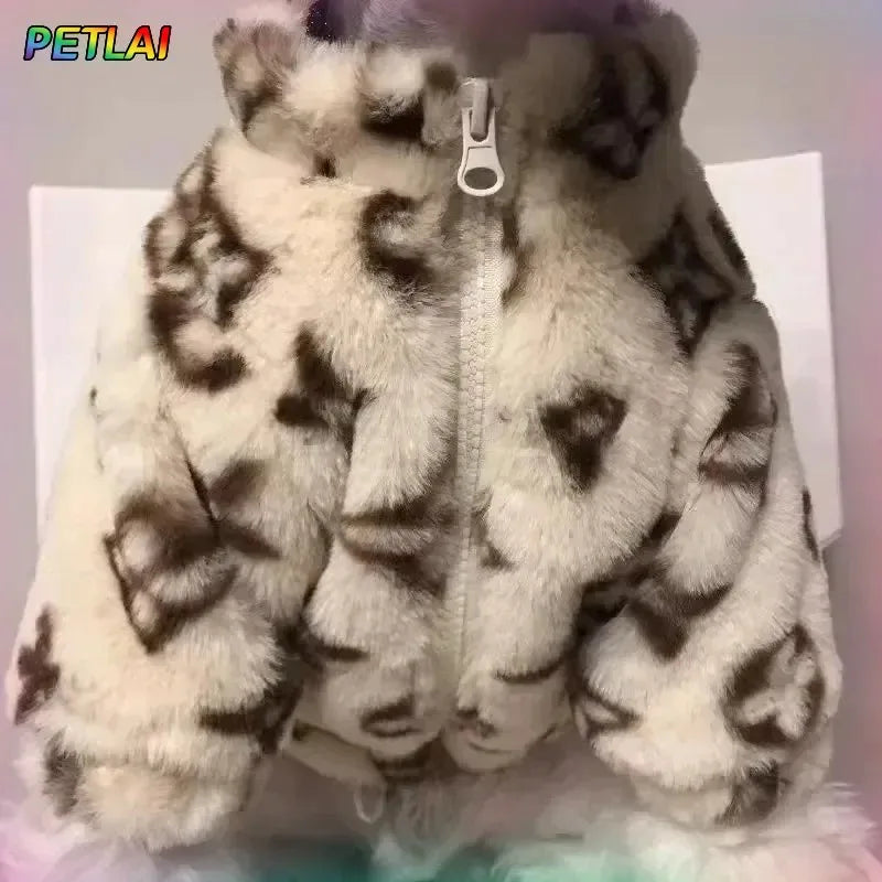 Dog winter High-end coat pet protection against cold sweater small cat aristocratic jacket High-end design sense Teddy cute coat
