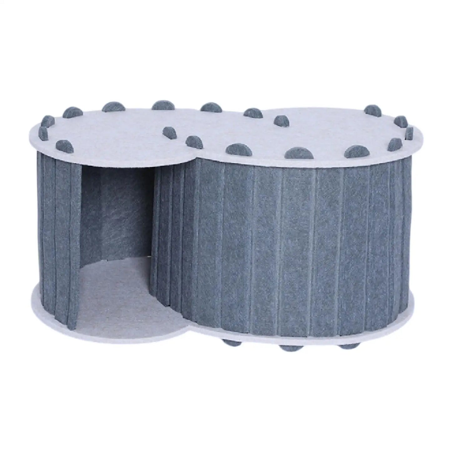 Cat Play Tunnel Bed for 2 Cats Breathable Winter Season Universal Comfortable Removable Cover Cat Cave with 2 Holes Pet House