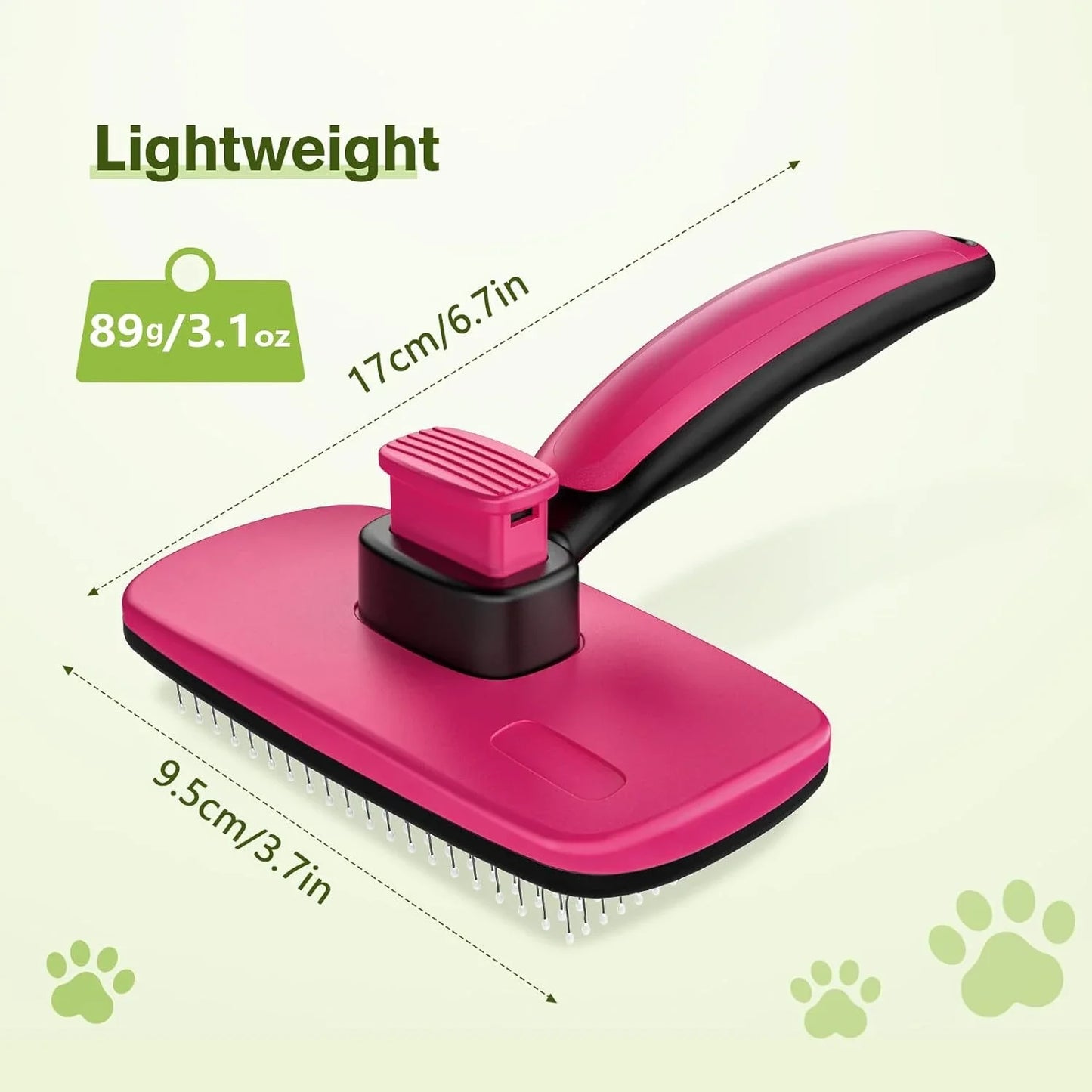 Pecute Self-Cleaning Slicker Brush for Dogs Cats Lightweight Brush for Shedding Massaging Grooming Brush Gently Removes