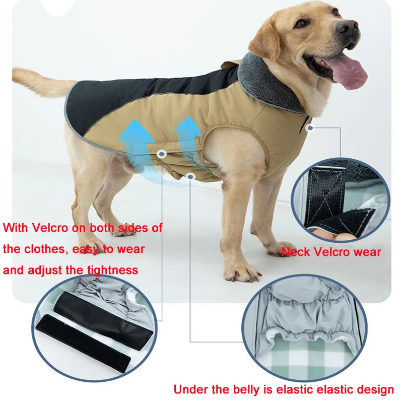 Dog Coats Waterproof Windproof Pet Winter Reflective Jacket for Cold Weather Warmly Dogs Clothes for Small Medium Large Dogs