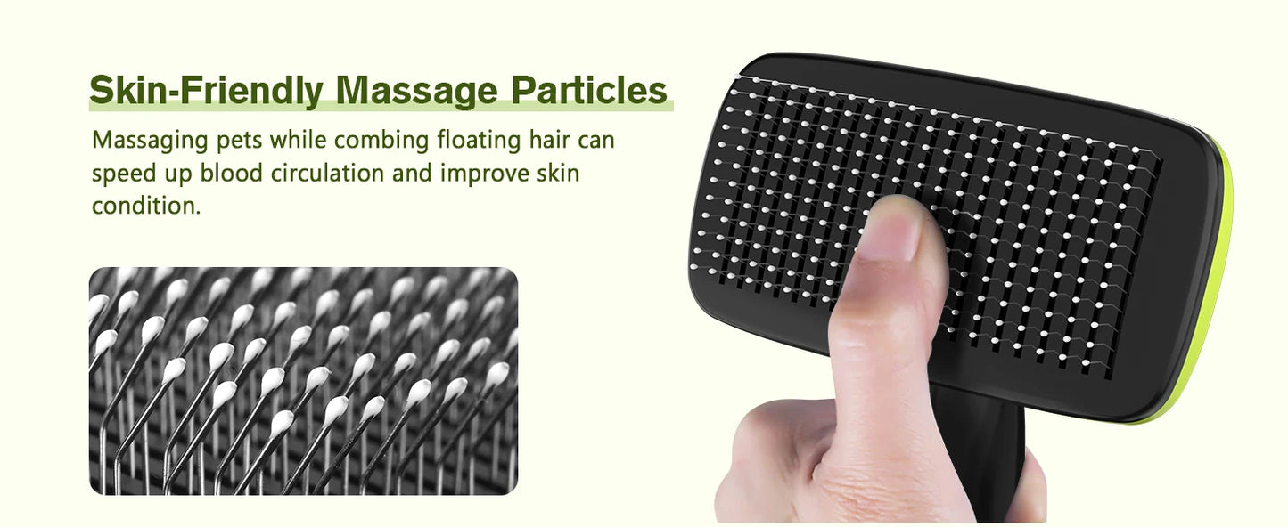 Pecute Self-Cleaning Slicker Brush for Dogs Cats Lightweight Brush for Shedding Massaging Grooming Brush Gently Removes
