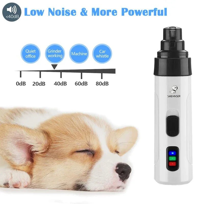 Dog Nail Grinders Painless USB Charging  Rechargeable Pet Nail Clippers Quiet Electric Dog Cat Paws Nail Grooming Trimmer Tools