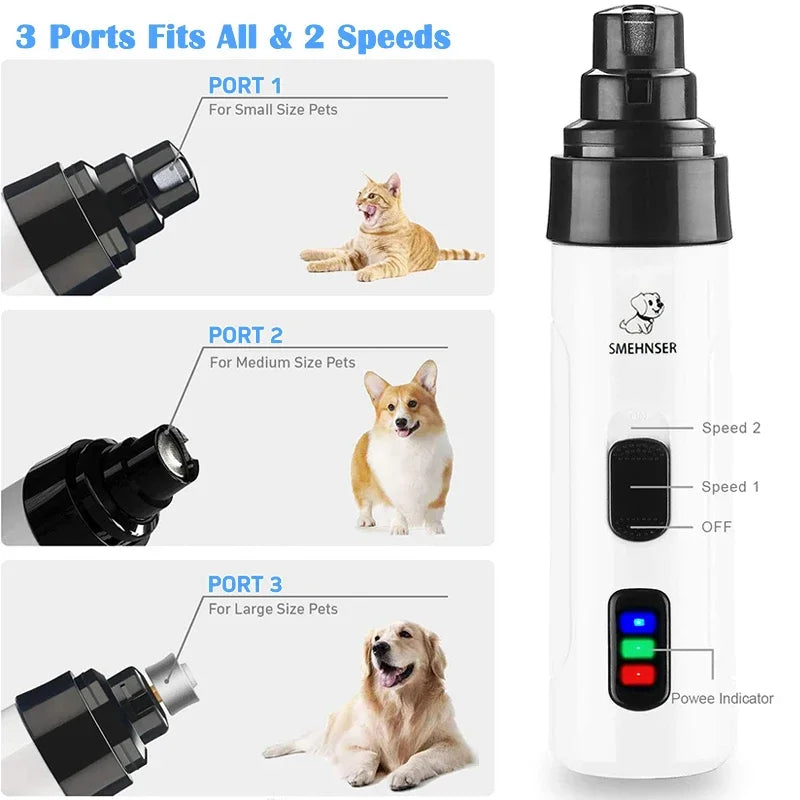 Dog Nail Grinders Painless USB Charging  Rechargeable Pet Nail Clippers Quiet Electric Dog Cat Paws Nail Grooming Trimmer Tools