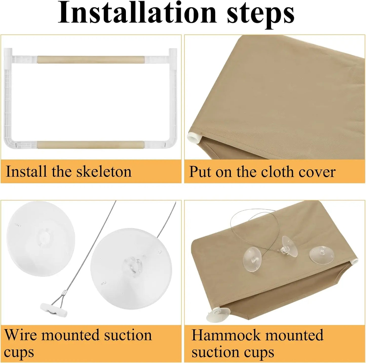 Cat Hammock Window Bed Cat Suction Cup Window Hammock Sunny Window Seat Nest Pet Accessories Hanging Cat Bed Pet Hammock