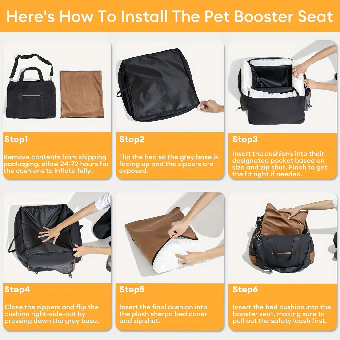 2025 New Waterproof Dog Booster Car Seat Breathable Luxury Dog Car Seat Dog Beds for Outdoor Travel Pet Carrier