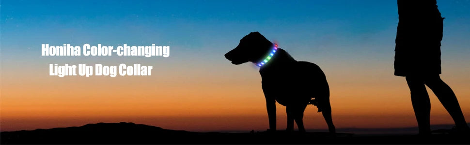 New Led Luminous Dog Collar PVC Waterproof , For Large Medium Small Dogs Collar Usb Light Night Safety Pet Glowing Accessories