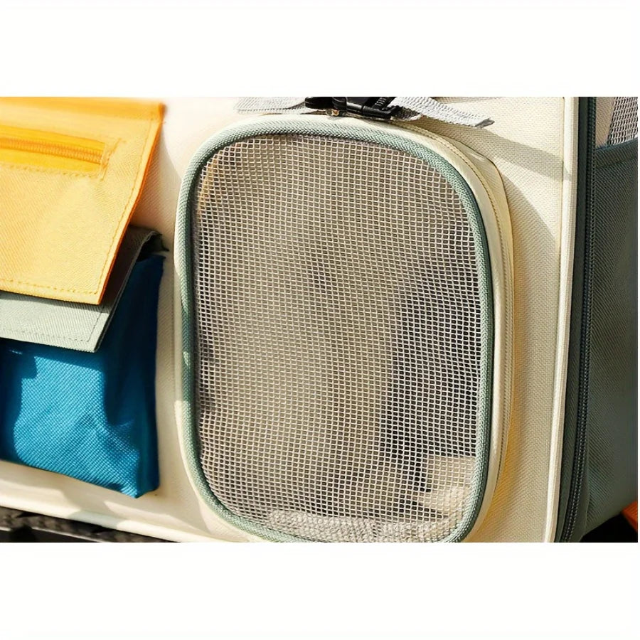 Breathable Pet Cat Carrier Backpack Colorful Pet Carrier Transport Travel Bag Expandable Large Capacity Creative for Cats Dogs