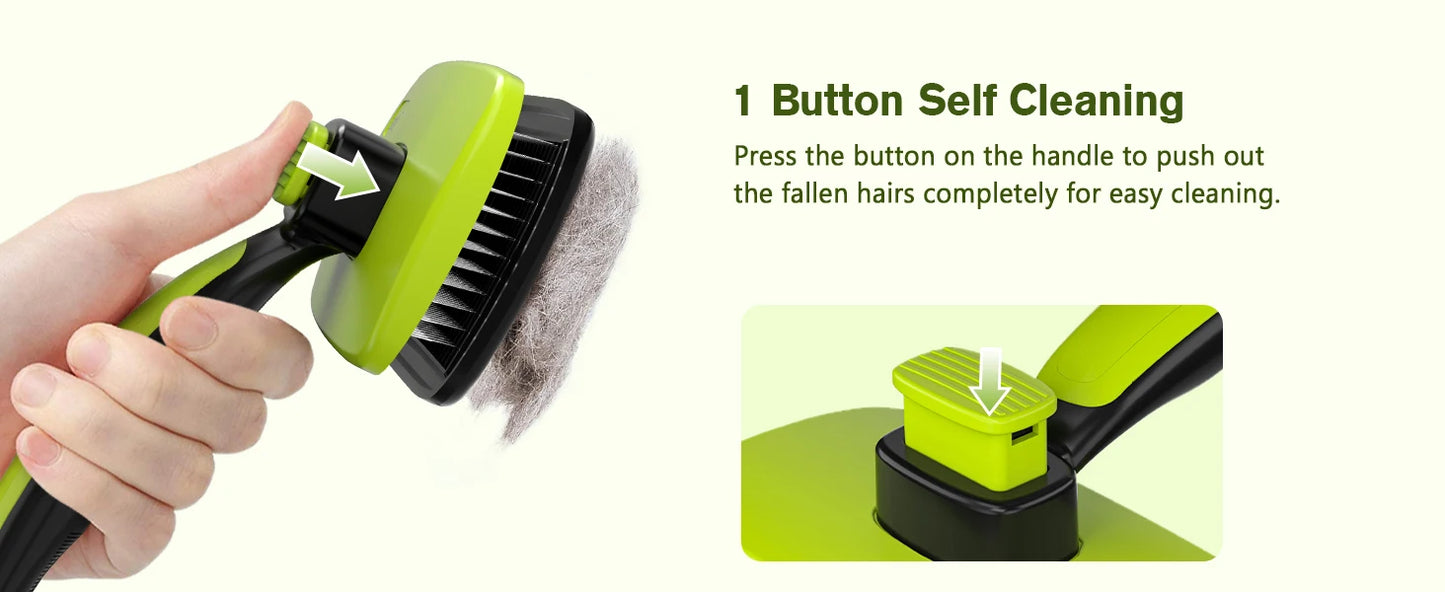 Pecute Self-Cleaning Slicker Brush for Dogs Cats Lightweight Brush for Shedding Massaging Grooming Brush Gently Removes