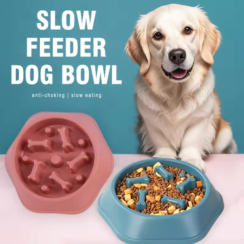 Dog slow food bowl dog bowl dog bowl anti-slip anti-choking anti-vomiting pet feeding bowl small dog food bowl cat bowl