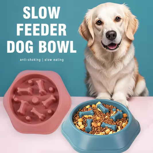 Dog slow food bowl dog bowl dog bowl anti-slip anti-choking anti-vomiting pet feeding bowl small dog food bowl cat bowl