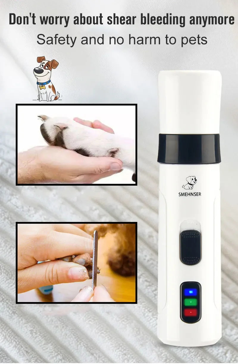 Dog Nail Grinders Painless USB Charging  Rechargeable Pet Nail Clippers Quiet Electric Dog Cat Paws Nail Grooming Trimmer Tools