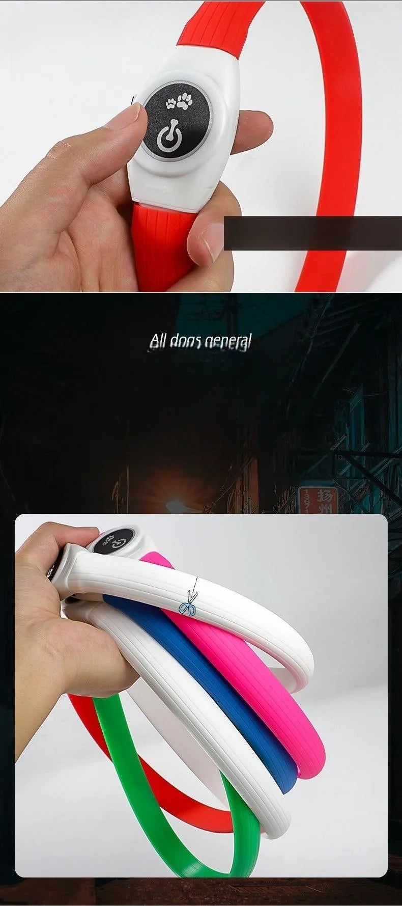 New Led Luminous Dog Collar PVC Waterproof , For Large Medium Small Dogs Collar Usb Light Night Safety Pet Glowing Accessories