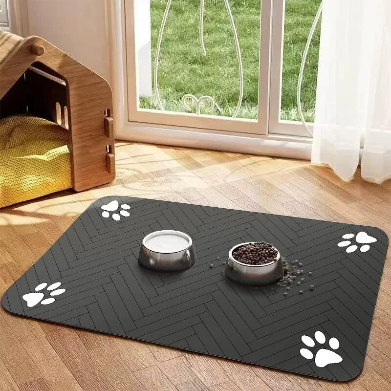 Pet Feeding Mat-Absorbent Dog Mat for Food and Water Bowl-No Stains Quick Dry Dog Water Dispenser Mat-Dog Feeding Supplies