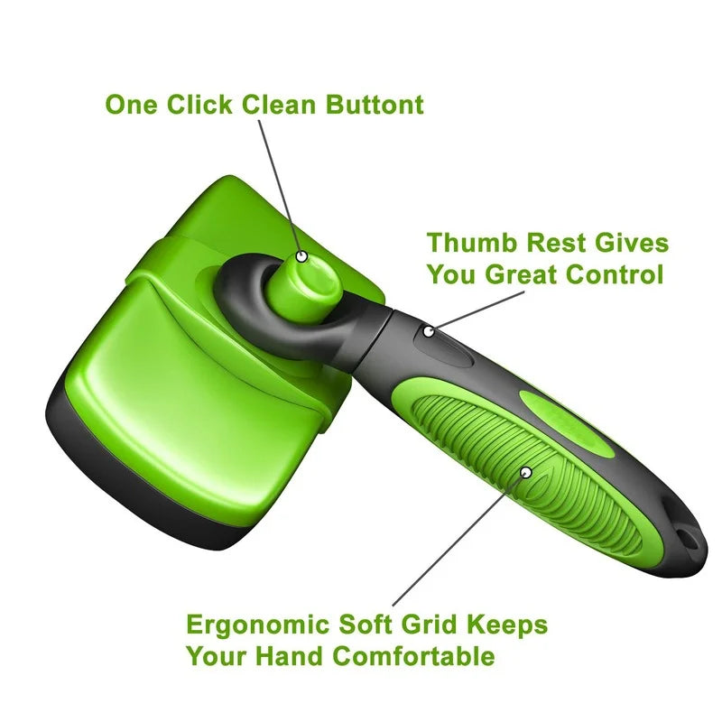 Self-Cleaning Pet Grooming Brush for Dogs & Cats - Deshedding & Hair Removal Tool