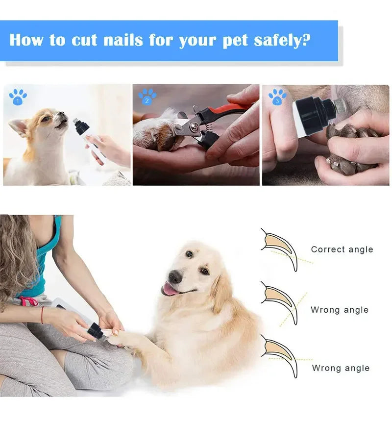 Dog Nail Grinders Painless USB Charging  Rechargeable Pet Nail Clippers Quiet Electric Dog Cat Paws Nail Grooming Trimmer Tools
