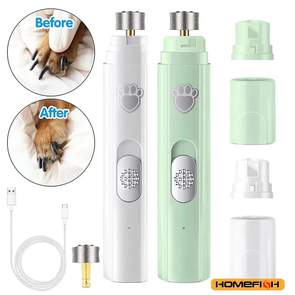 Electric Dog Nail Grinder Pet Nail Clipper USB Rechargeable Pet Nail Trimmers Painless with Polisher Wheel for Small/Large Pets