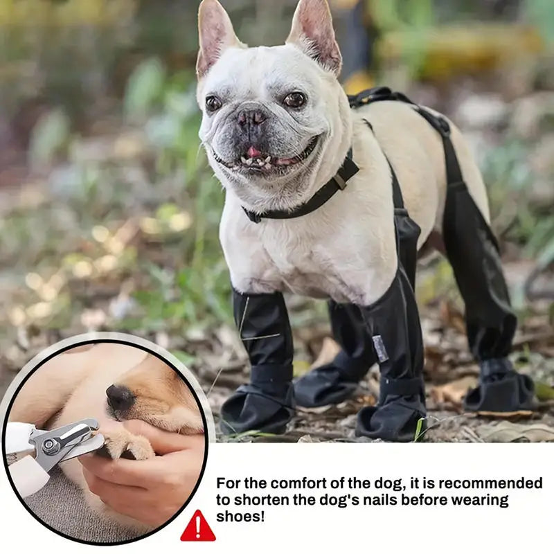 Pet Dog Shoes Waterproof Adjustable Dog Boots Rain Day Pet Breathbale Shoes For Outdoor Walking Soft French Bulldog Paws Protec