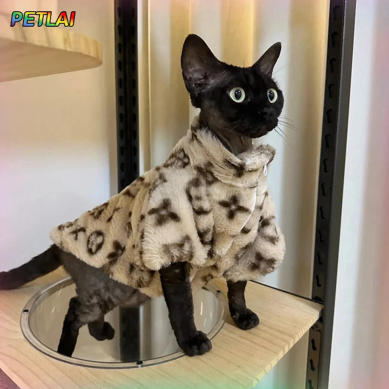 Dog winter High-end coat pet protection against cold sweater small cat aristocratic jacket High-end design sense Teddy cute coat