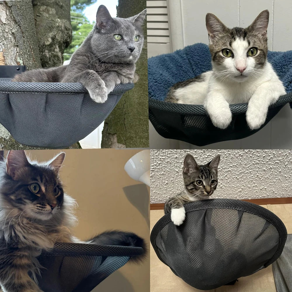 Cat Hammock Wall Mounted Foldable and Stable Breathable Cat Bed for Sleeping, Playing, Climbing and Resting