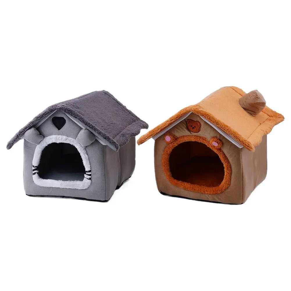 Cat Dog House Nest Winter Warm Pet Bed Small For Dogs Cats All Season Removable Washable Pet Nest Waterproof Bottom Cozy Shelter
