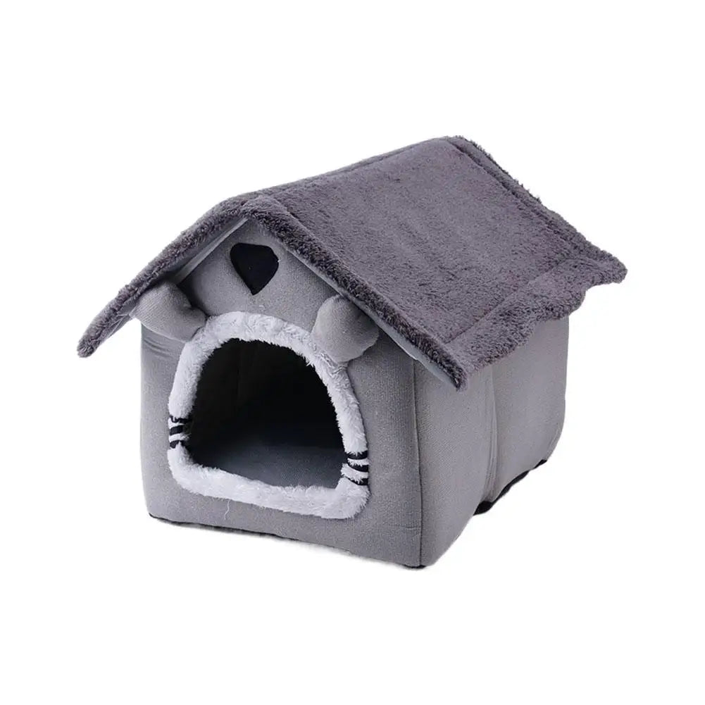 Cat Dog House Nest Winter Warm Pet Bed Small For Dogs Cats All Season Removable Washable Pet Nest Waterproof Bottom Cozy Shelter