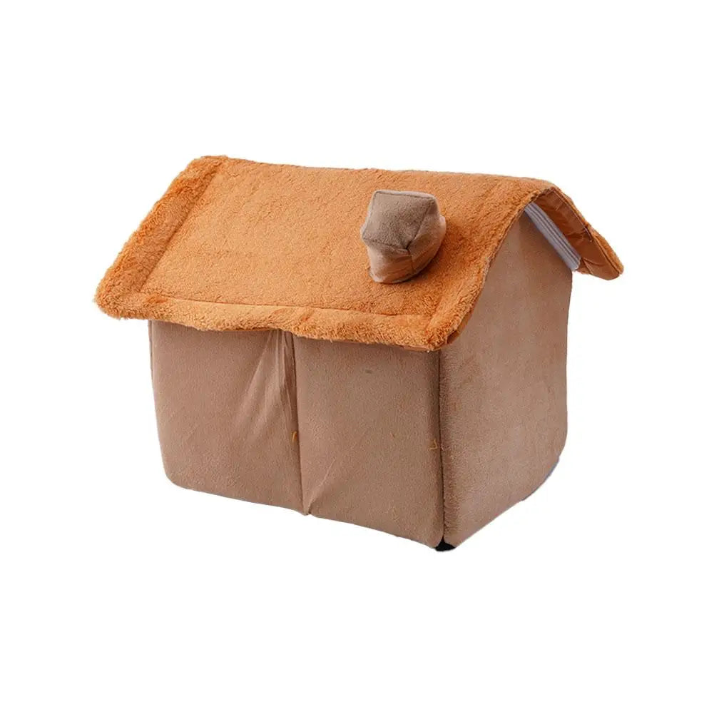 Cat Dog House Nest Winter Warm Pet Bed Small For Dogs Cats All Season Removable Washable Pet Nest Waterproof Bottom Cozy Shelter