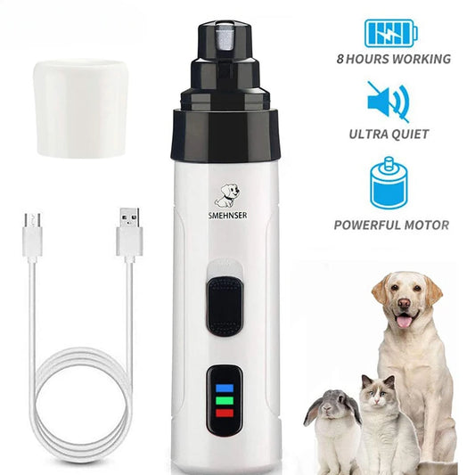 Dog Nail Grinders Painless USB Charging  Rechargeable Pet Nail Clippers Quiet Electric Dog Cat Paws Nail Grooming Trimmer Tools