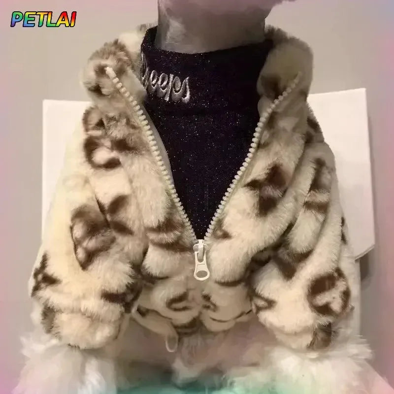 Dog winter High-end coat pet protection against cold sweater small cat aristocratic jacket High-end design sense Teddy cute coat