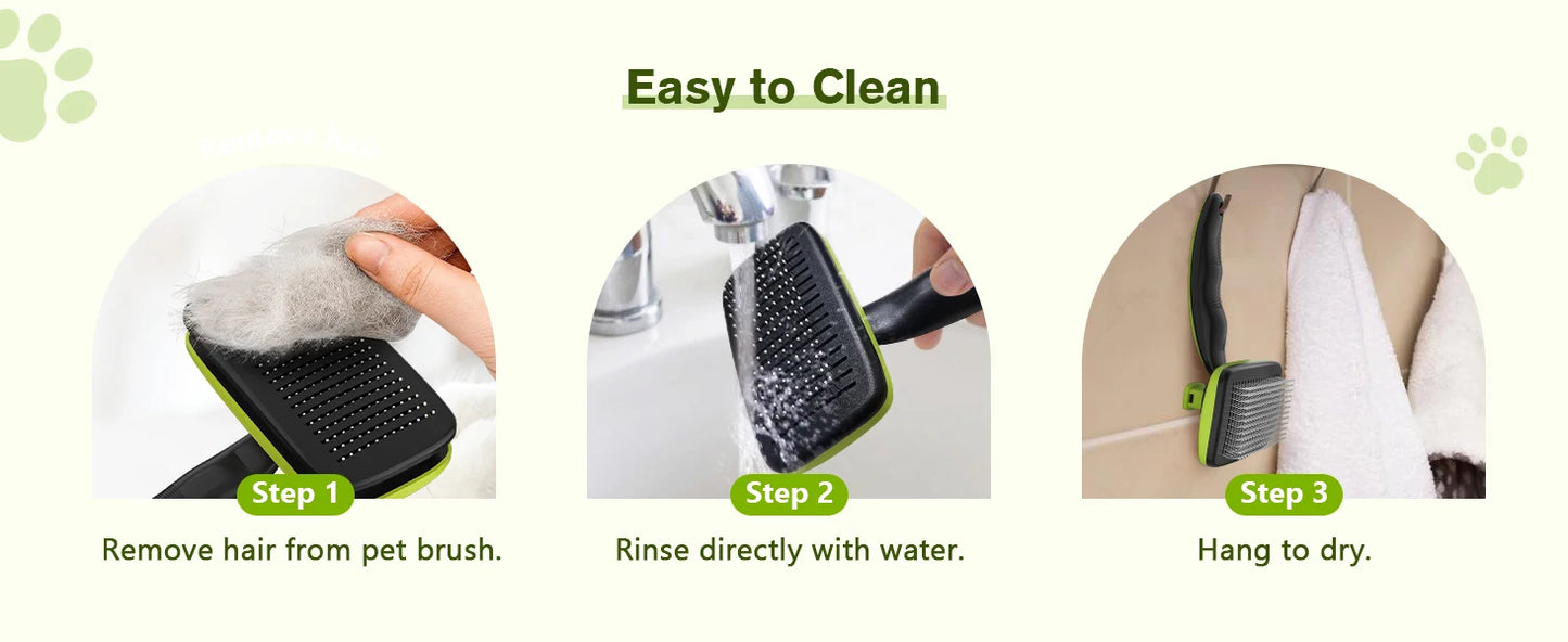 Pecute Self-Cleaning Slicker Brush for Dogs Cats Lightweight Brush for Shedding Massaging Grooming Brush Gently Removes