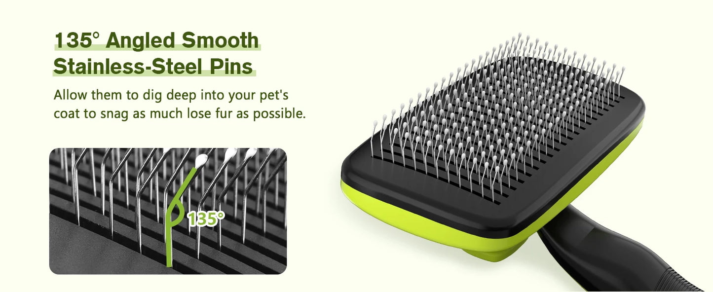 Pecute Self-Cleaning Slicker Brush for Dogs Cats Lightweight Brush for Shedding Massaging Grooming Brush Gently Removes
