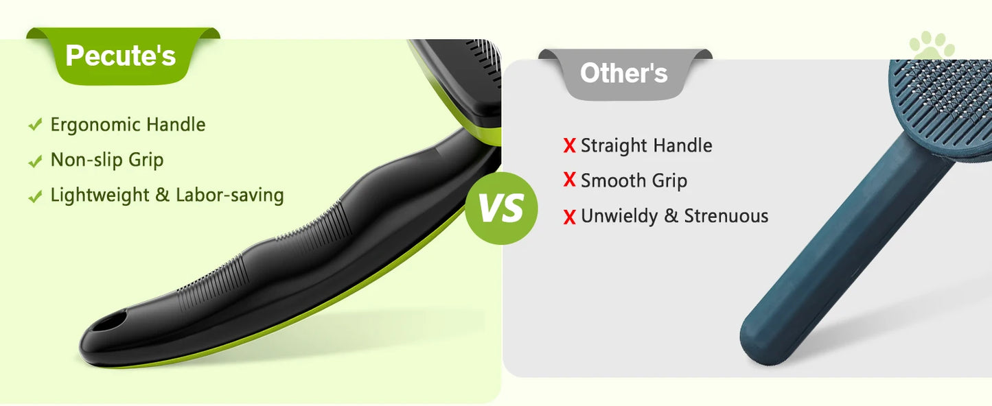 Pecute Self-Cleaning Slicker Brush for Dogs Cats Lightweight Brush for Shedding Massaging Grooming Brush Gently Removes