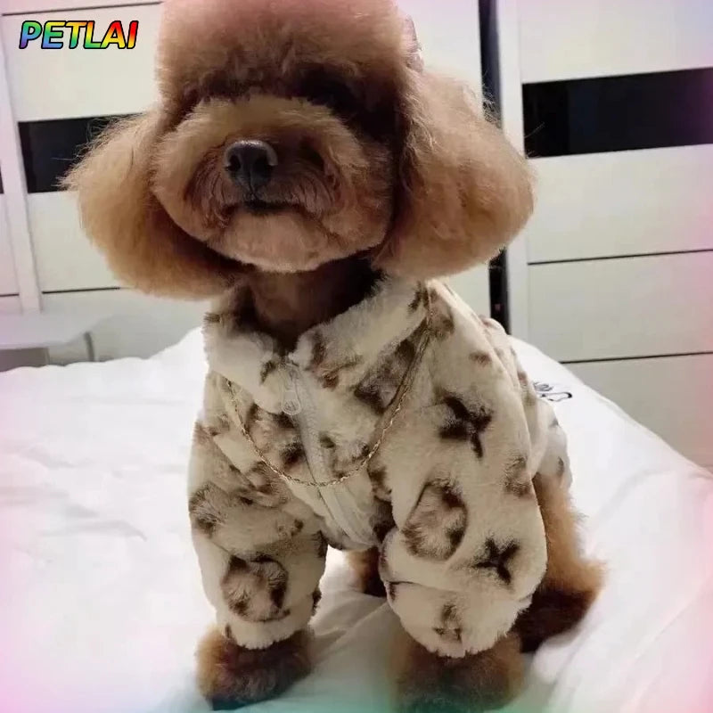 Dog winter High-end coat pet protection against cold sweater small cat aristocratic jacket High-end design sense Teddy cute coat