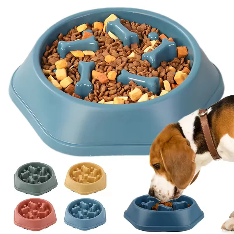 Dog slow food bowl dog bowl dog bowl anti-slip anti-choking anti-vomiting pet feeding bowl small dog food bowl cat bowl