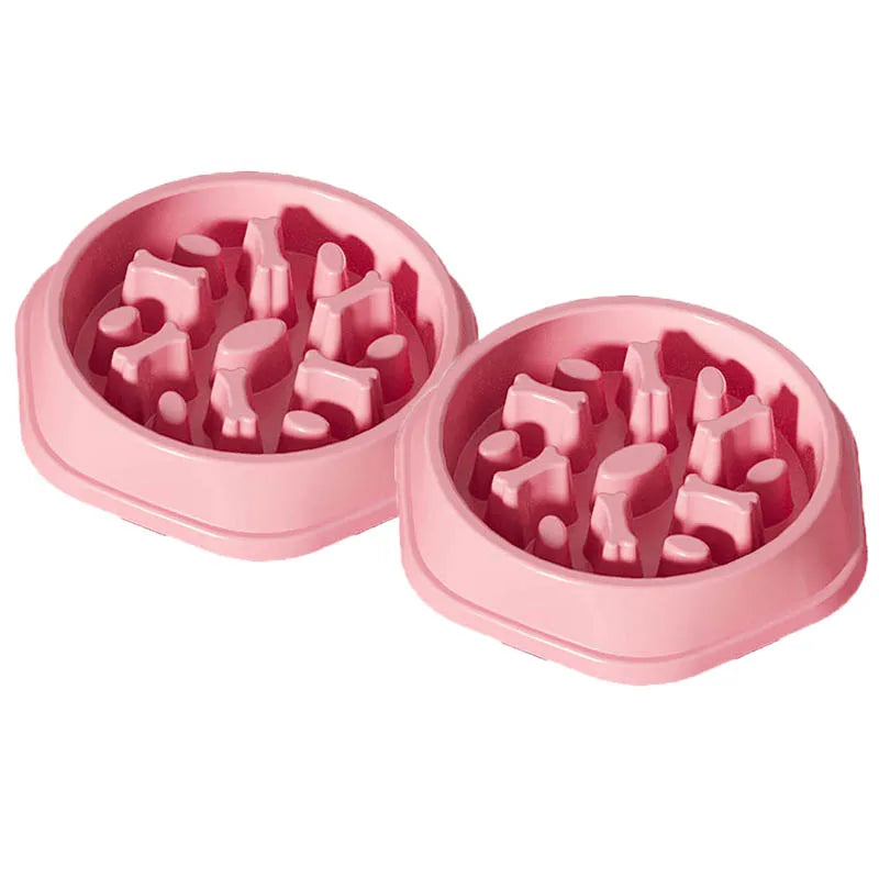 Dog slow food bowl dog bowl dog bowl anti-slip anti-choking anti-vomiting pet feeding bowl small dog food bowl cat bowl