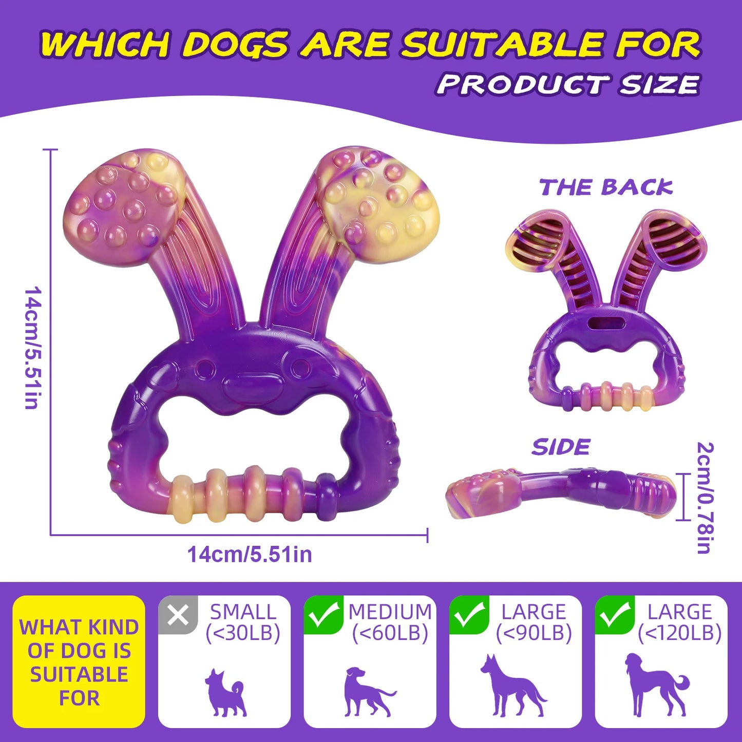Dog Dental Toy Animal Shaped Dog Teething Toy Teeth Cleaning Toy for Large Medium Breed