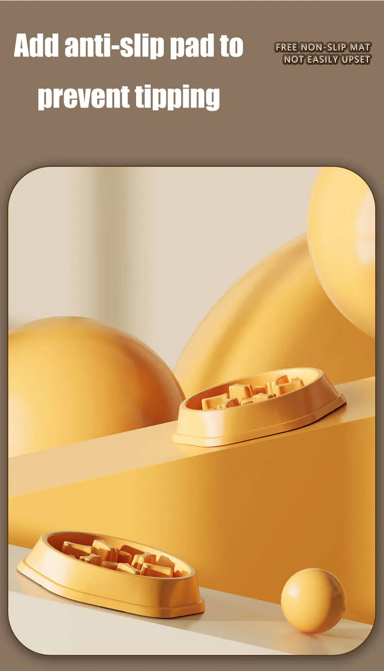 Dog slow food bowl dog bowl dog bowl anti-slip anti-choking anti-vomiting pet feeding bowl small dog food bowl cat bowl