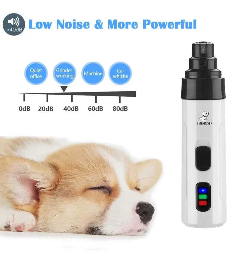 Dog Nail Grinders Painless USB Charging  Rechargeable Pet Nail Clippers Quiet Electric Dog Cat Paws Nail Grooming Trimmer Tools
