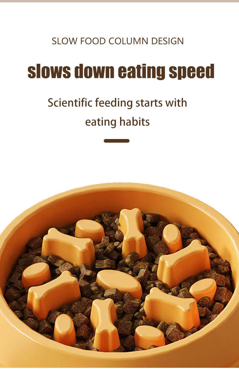 Dog slow food bowl dog bowl dog bowl anti-slip anti-choking anti-vomiting pet feeding bowl small dog food bowl cat bowl