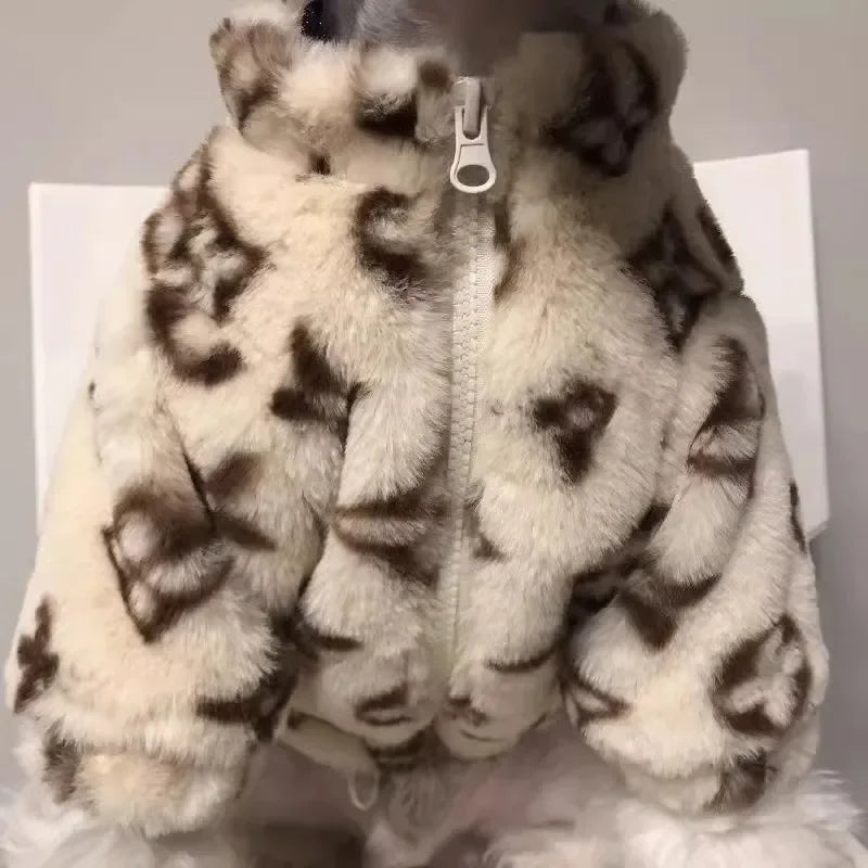 Dog winter High-end coat pet protection against cold sweater small cat aristocratic jacket High-end design sense Teddy cute coat