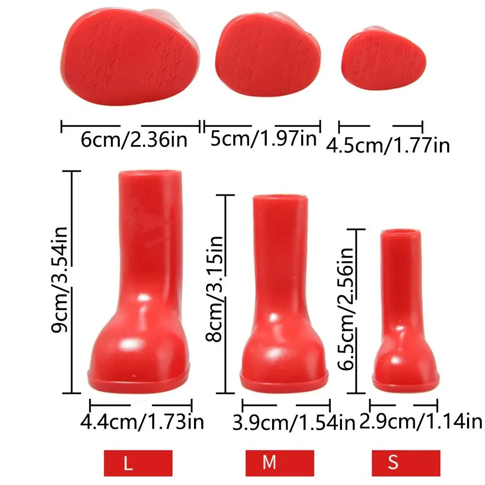 4Pcs Waterproof Pet Dog Shoes Non Slip Prevent Licking Paws Dog Rain Boots Breathable Reusable Pet Paws Protective Hot Pavement