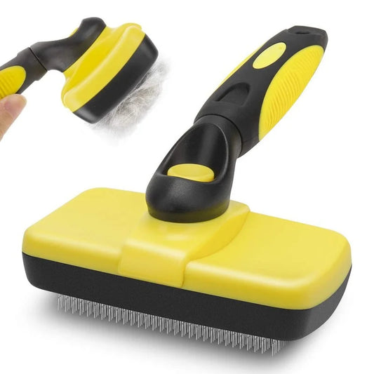 Self-Cleaning Pet Grooming Brush for Dogs & Cats - Deshedding & Hair Removal Tool