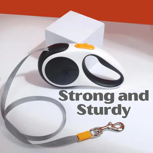 Retractable Dog Leash for Pets Up to 66 lbs, 16'  Reflective Nylon Tape, Tangle Free, Anti-Slip Handle with One Button Control