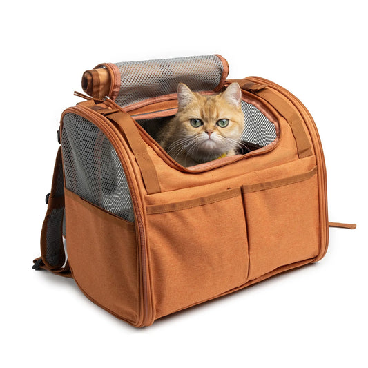 Cat Backpack Carrier, Expandable Pet Carriers for Cats,Hiking Travel Carrier Bag for Small Animal, Airline Approved Cat Carrier
