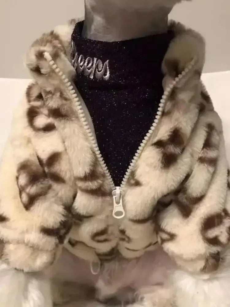 Dog winter High-end coat pet protection against cold sweater small cat aristocratic jacket High-end design sense Teddy cute coat