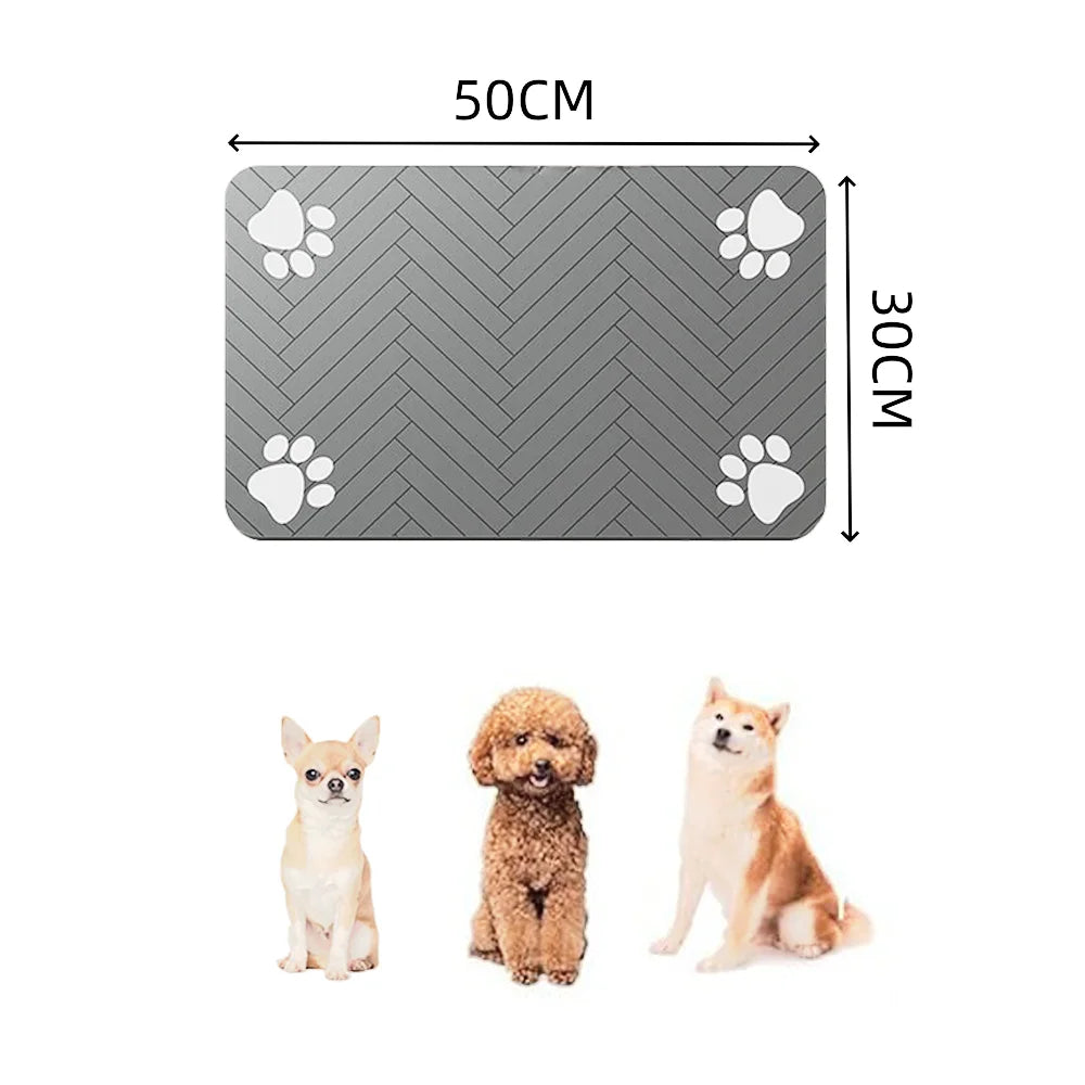 Pet Feeding Mat-Absorbent Dog Mat for Food and Water Bowl-No Stains Quick Dry Dog Water Dispenser Mat-Dog Feeding Supplies